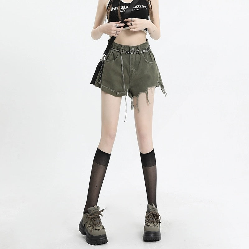 Konggeins High waist denim shorts