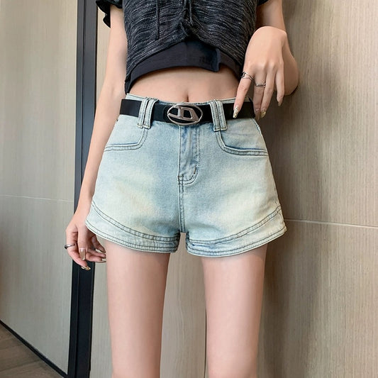 Konggeins Retro street denim shorts