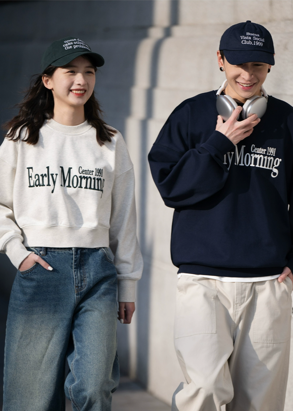 BELLKENIDE Loose Retro Couple Sweatshirt