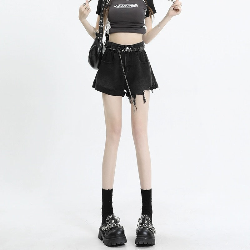 Konggeins High waist denim shorts