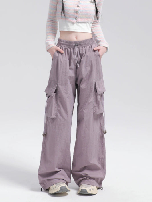 Konggeins American street drawstring pants