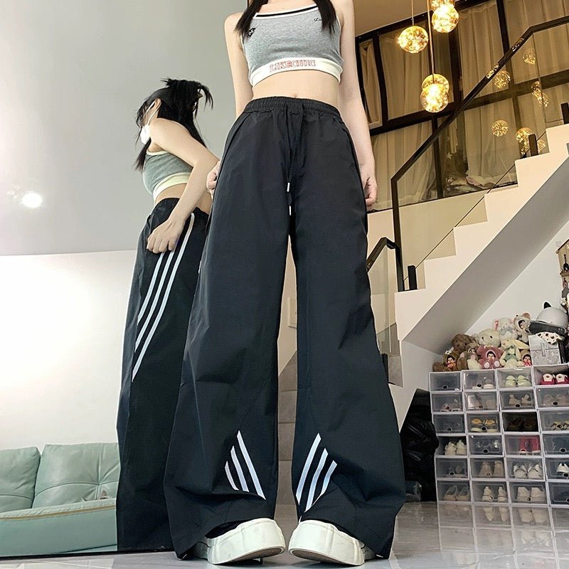 Konggeins American casual wide leg pants