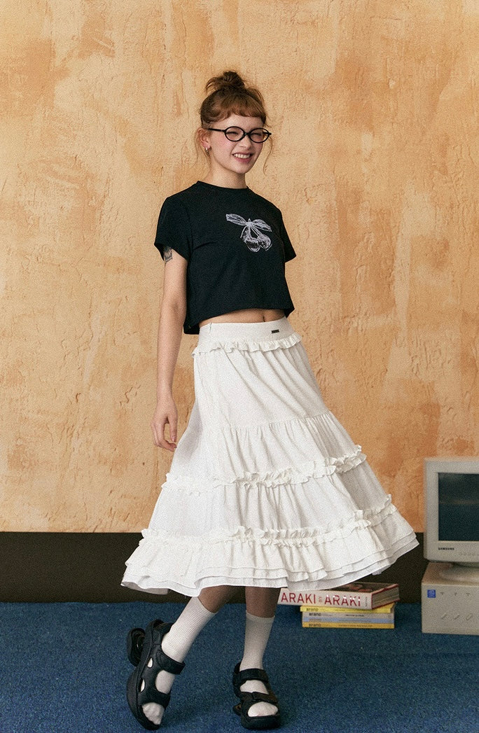 EZEK&STUDIO High waist ruffle skirt