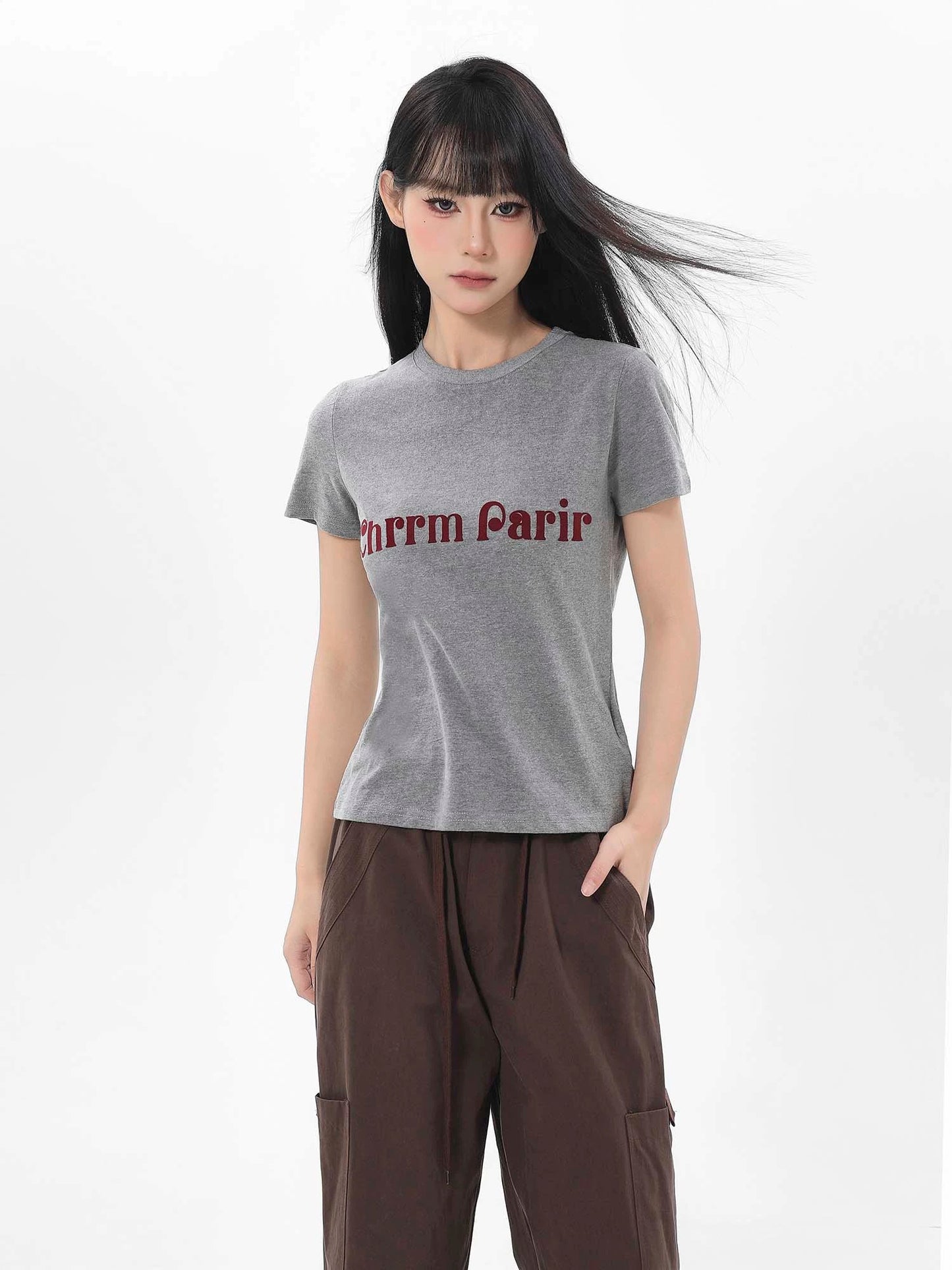 ARCG アメリカンレトロ グレー半袖 Tシャツ