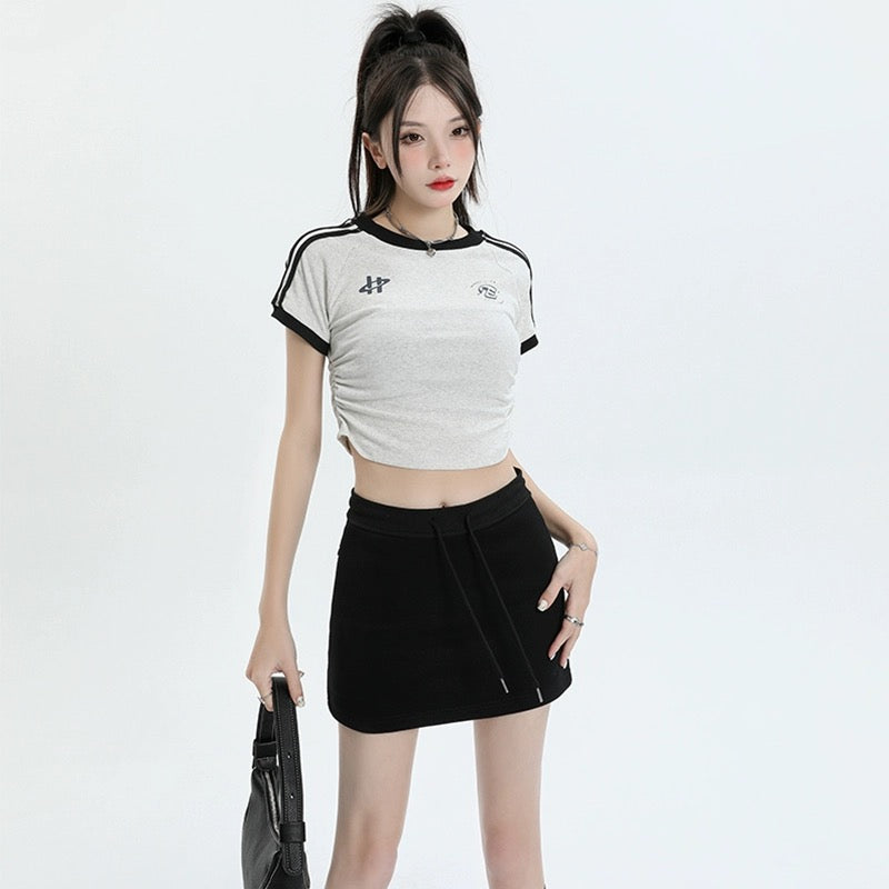 Konggeins American retro slim casual skirt