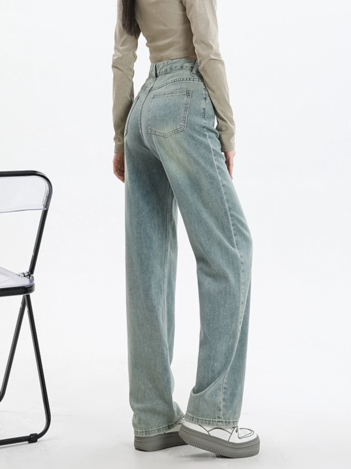 Konggeins American Retro wide leg jeans