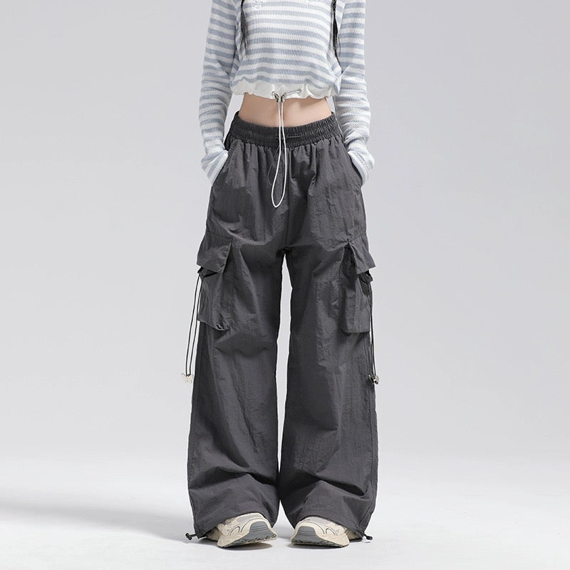 Konggeins American street drawstring pants