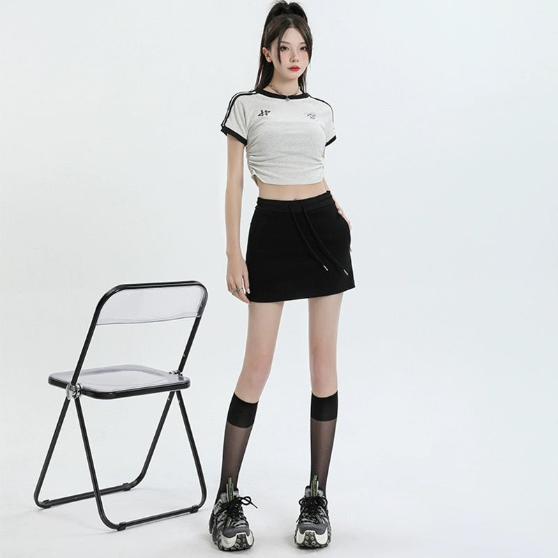 Konggeins American retro slim casual skirt