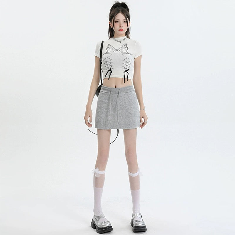 Konggeins American retro slim casual skirt