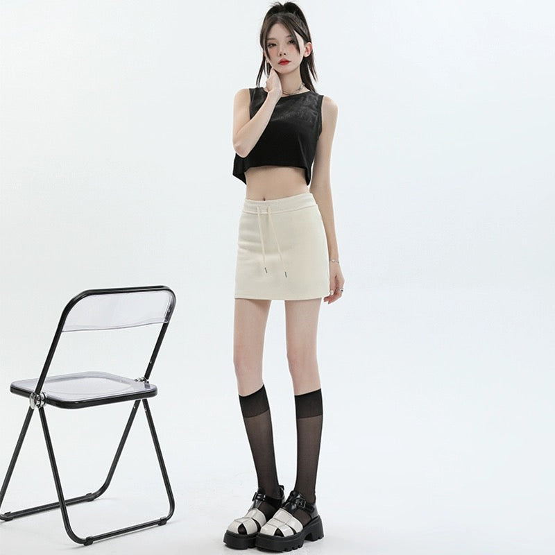 Konggeins American retro slim casual skirt