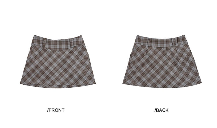 EZEK&STUDIO Plaid high waist skirt