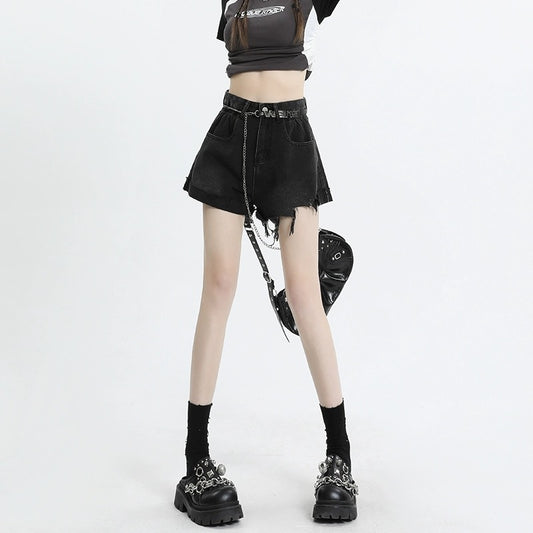 Konggeins High waist denim shorts