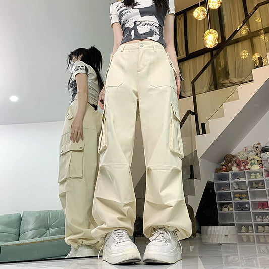 Konggeins High waist loose wide leg long pants