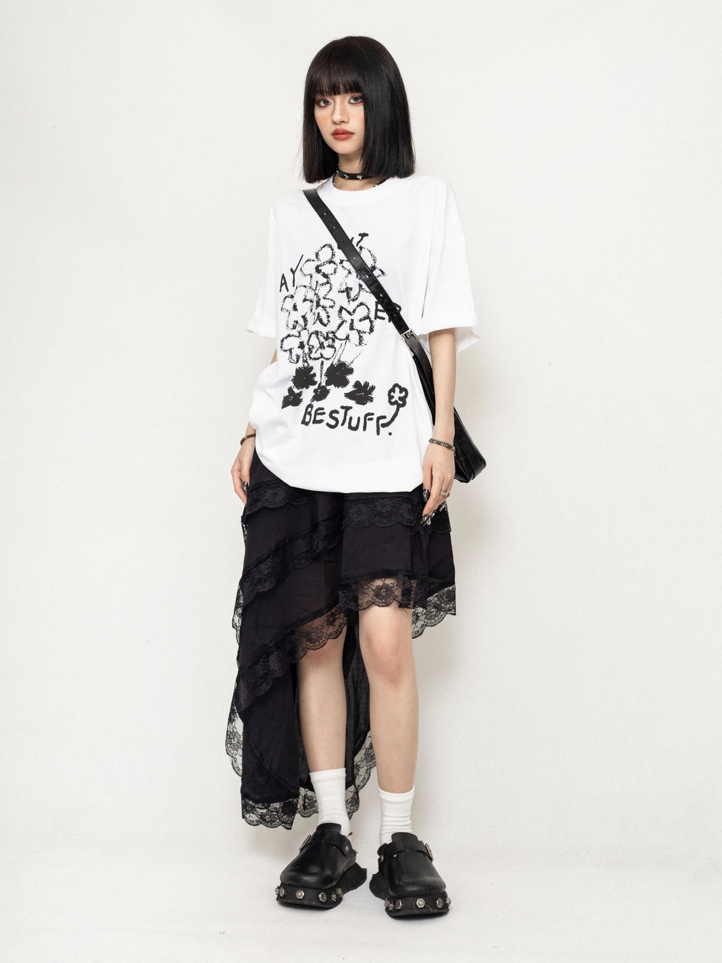 ZEROSTORE Flower print summer t-shirt tops for women