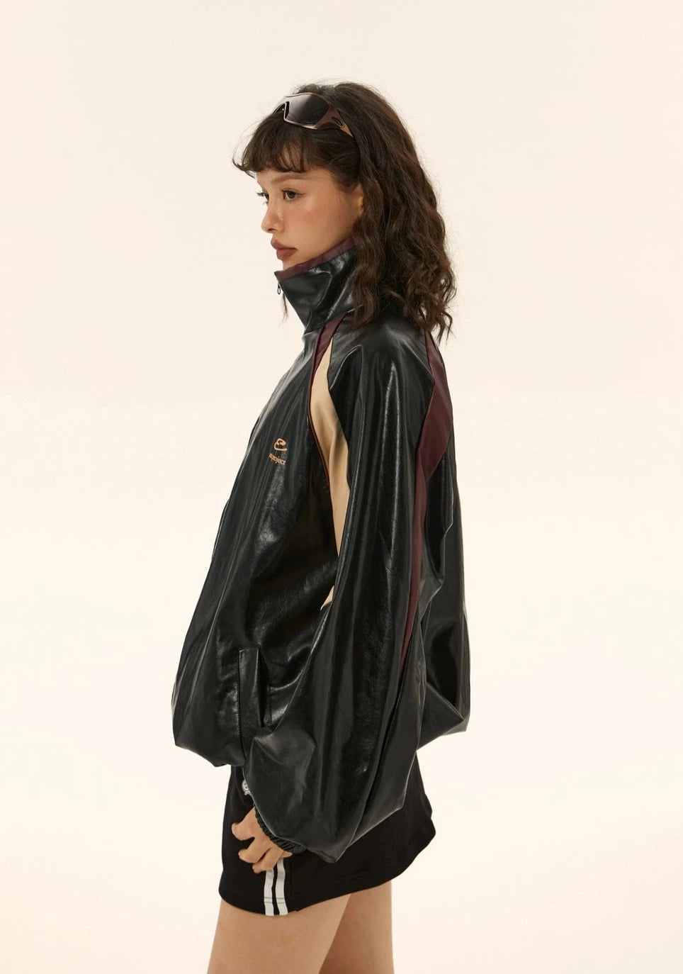 Retro leather hot sale jacket womens