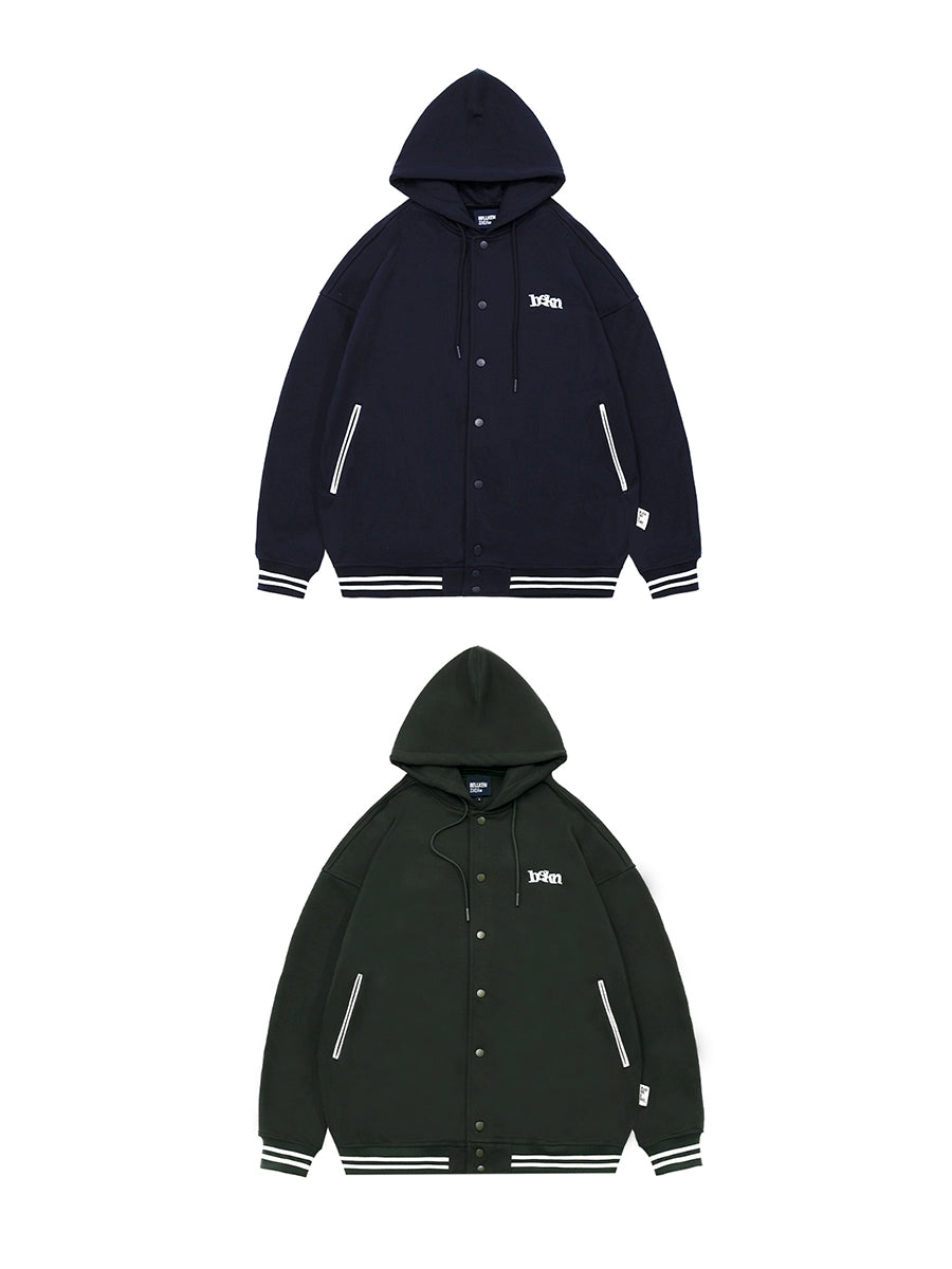 BELLKENIDE Embroidery Hooded Button Jacket