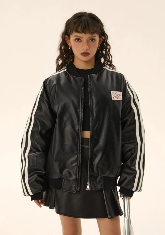 EZEK&STUDIO Classic Leather Cotton Jacket