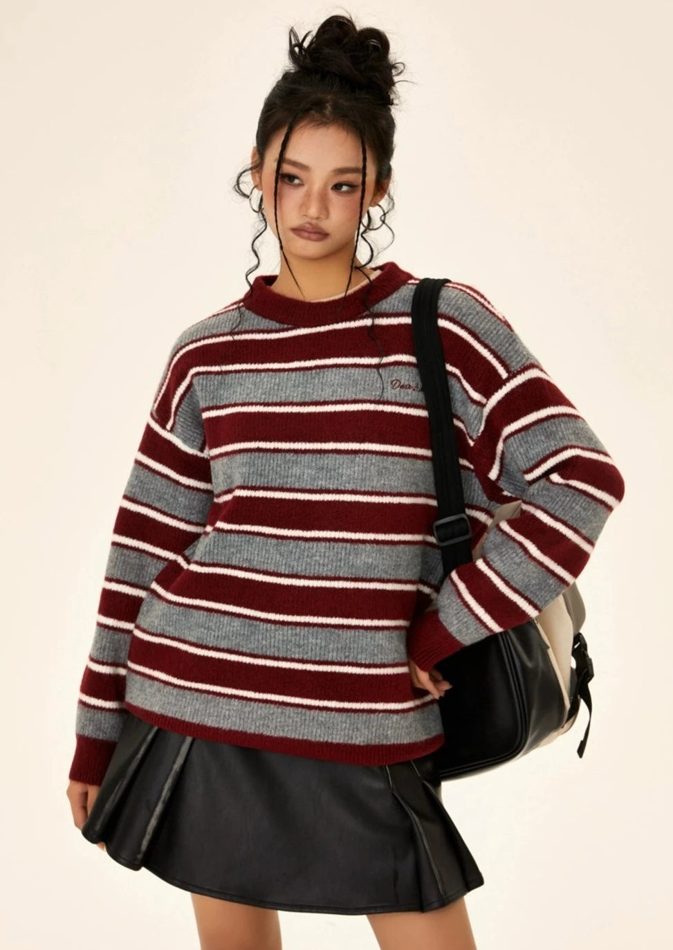 EZEK&STUDIO Vintage Pullover Round Neck Sweater