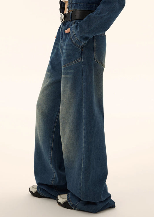 EZEK&STUDIO American Retro Wide Tide Jeans