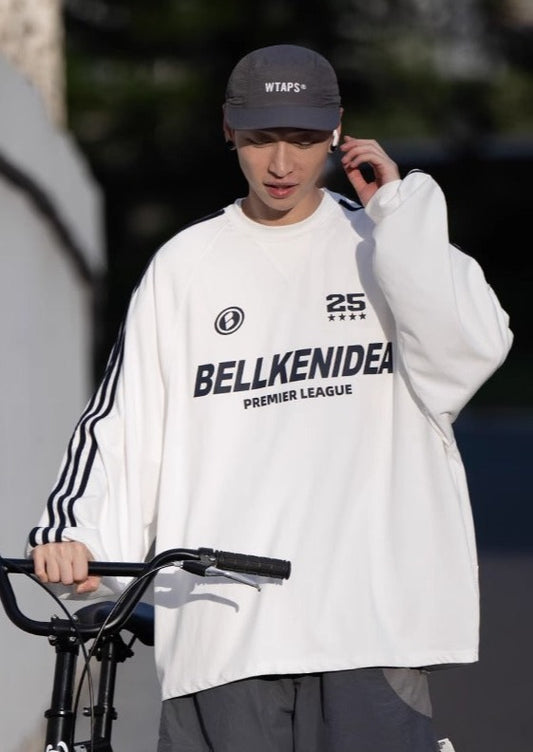 BELLKENIDE Cotton Three Stripes Long Sleeve T-Shirt