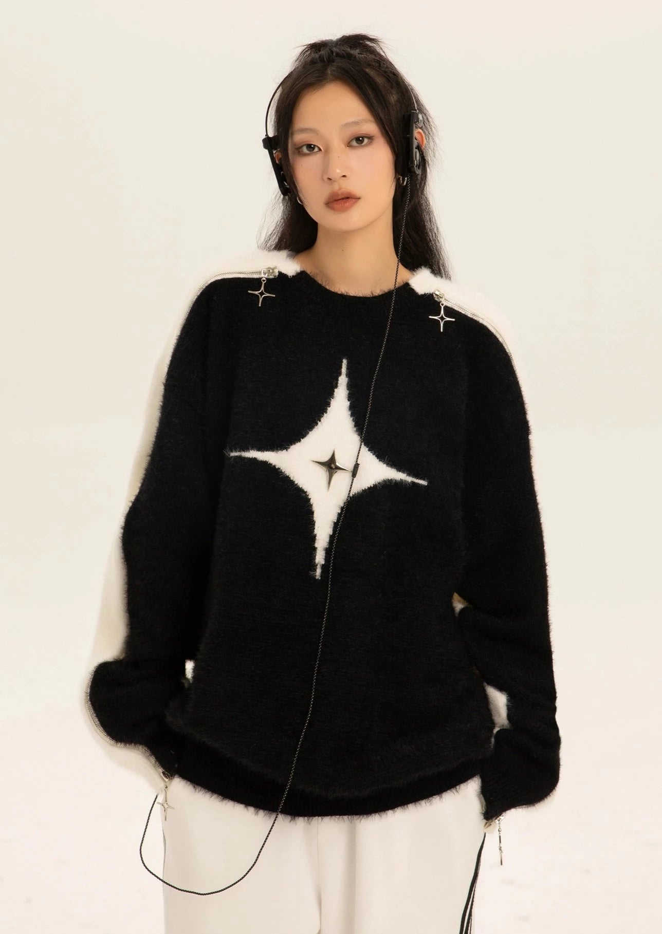 EZEK&STUDIO Mohair Knitted Sweater