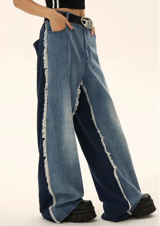 EZEK&STUDIO Two-Tone Denim Pants