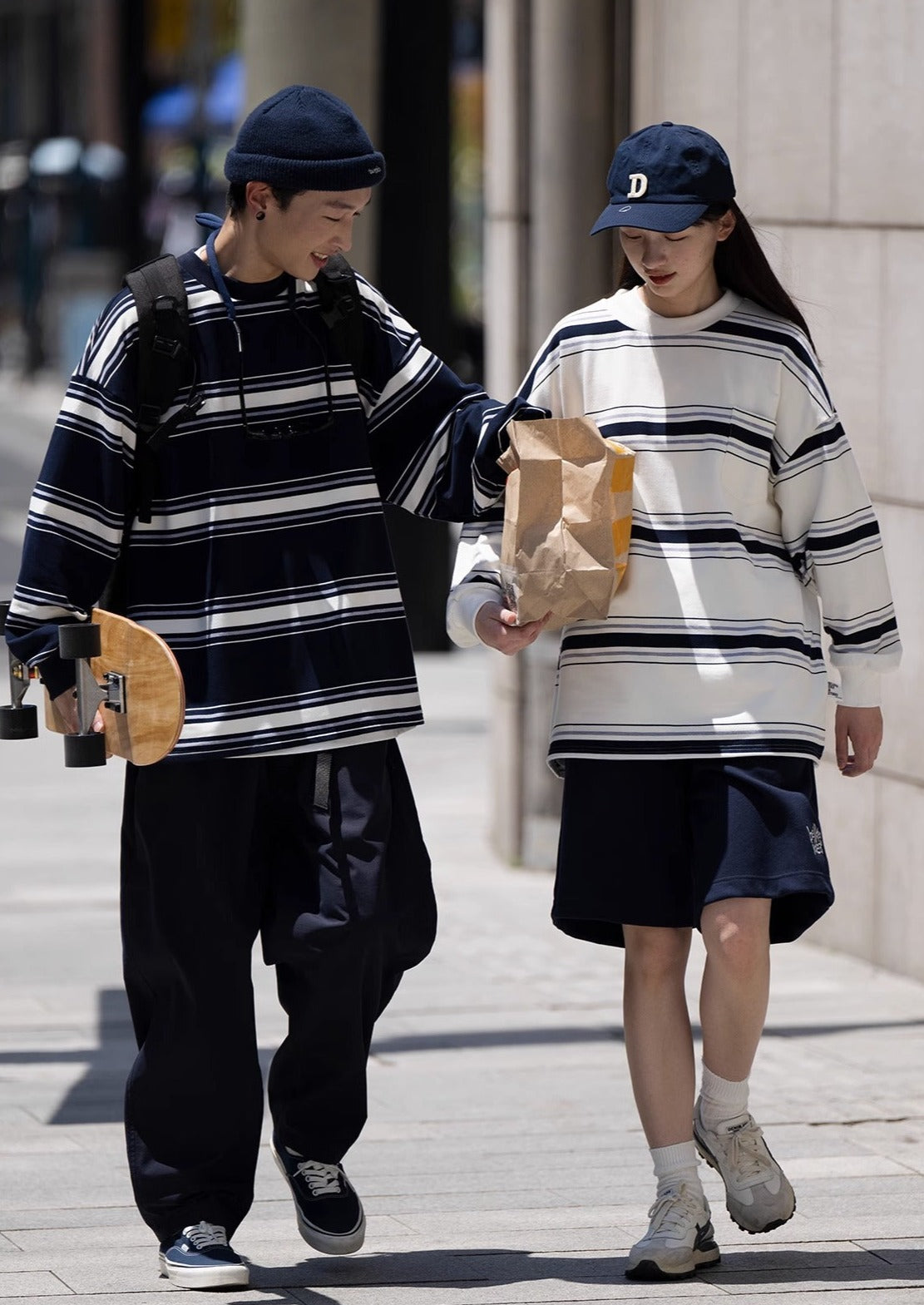 BELLKENIDE Casual Striped Long-Sleeved T-shirt