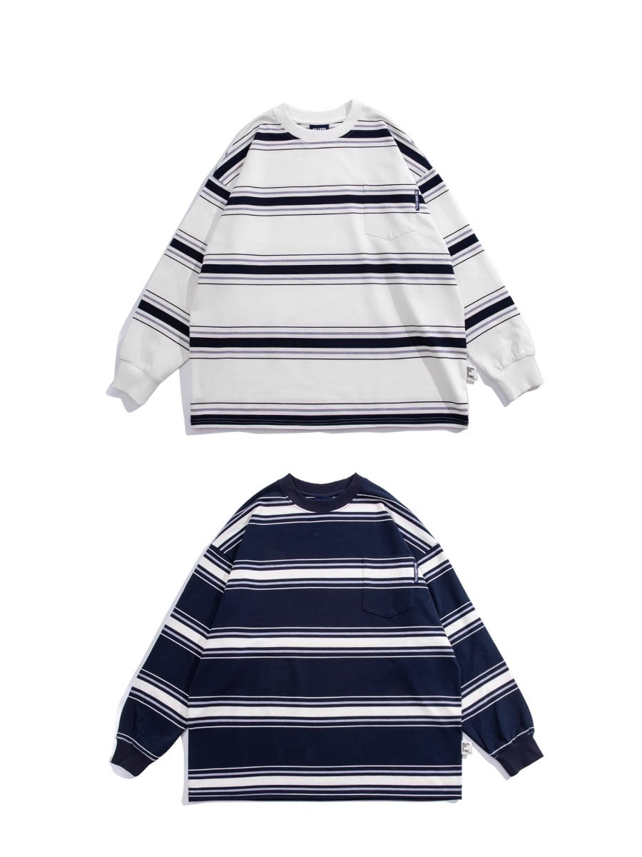 BELLKENIDE Casual Striped Long-Sleeved T-shirt