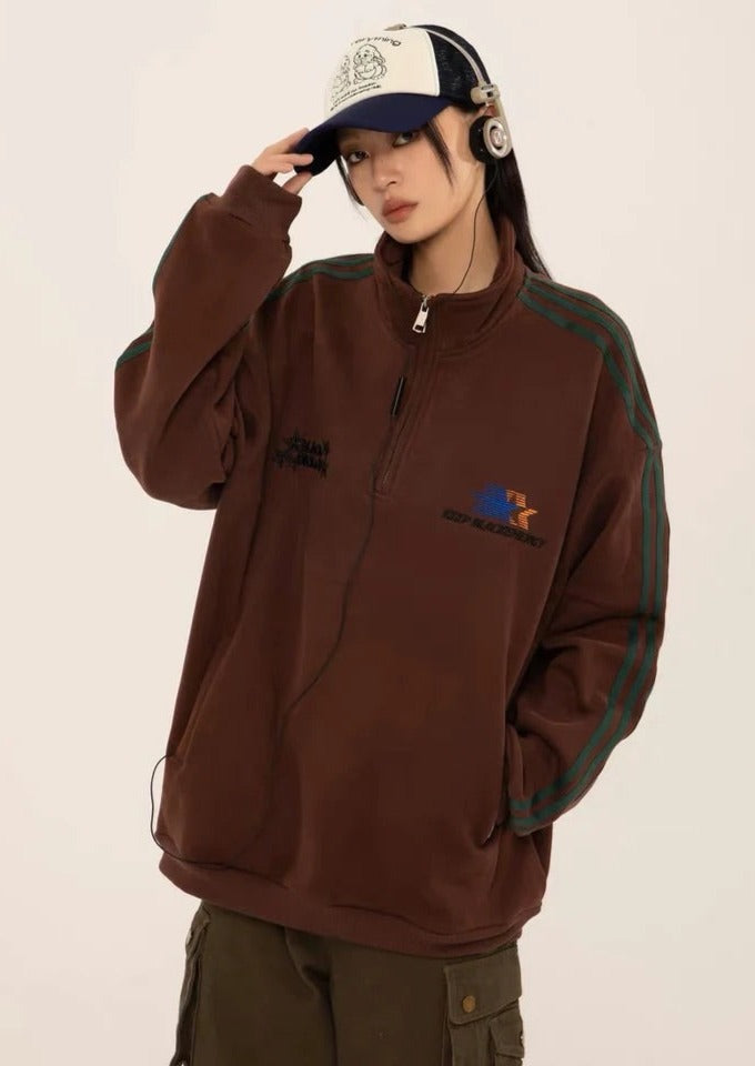 EZEK&STUDIO Velvet Half Zip