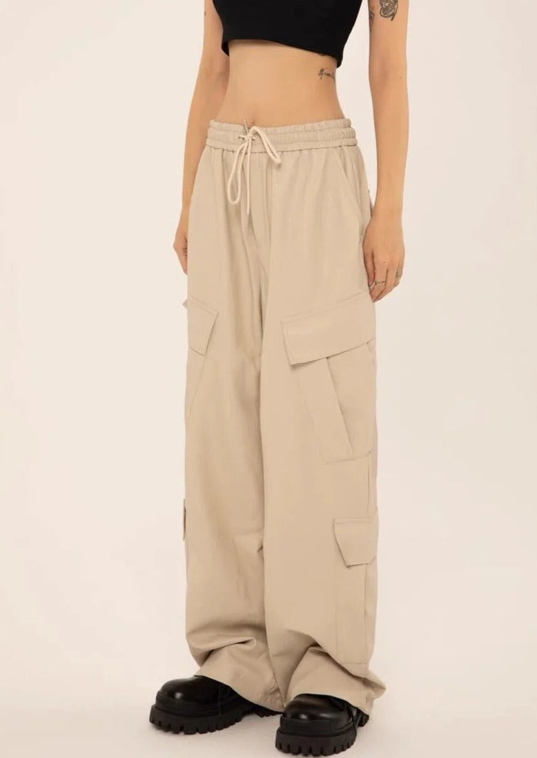 EZEK&STUDIO Wide Leg Pocket Pants