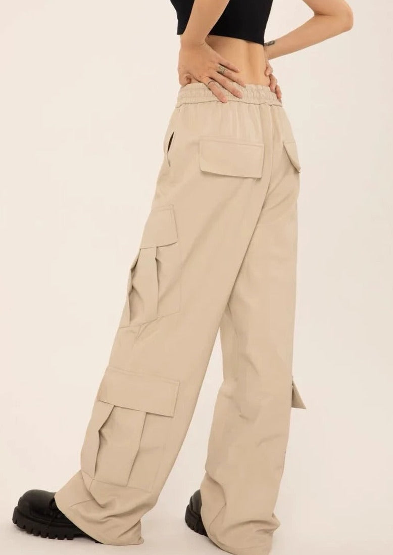 EZEK&STUDIO Wide Leg Pocket Pants