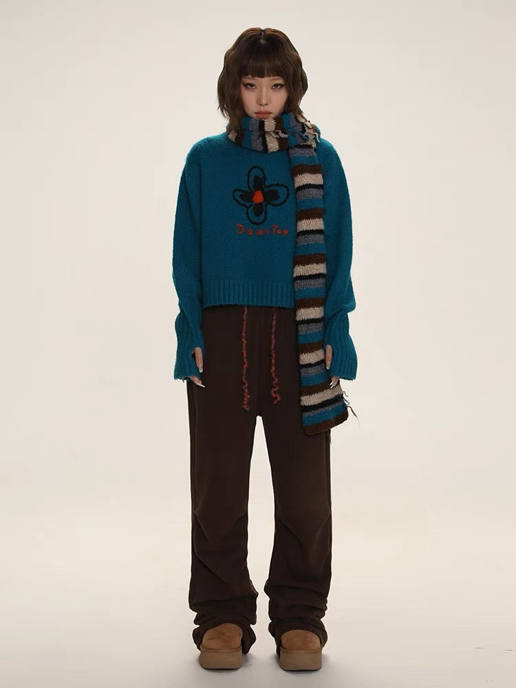 DONOTTAG Striped Knit Muffler