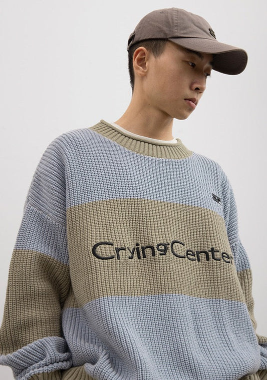 CRYING CENTER Colorblock Logo Sweater