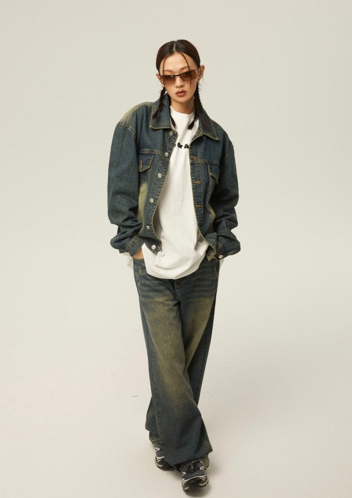 EZEK&STUDIO Retro Set-up Denim Pants