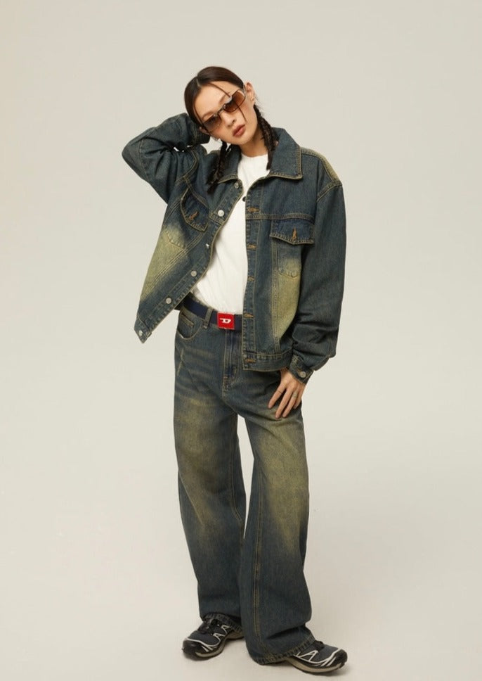 EZEK&STUDIO Retro Set-up Denim Pants