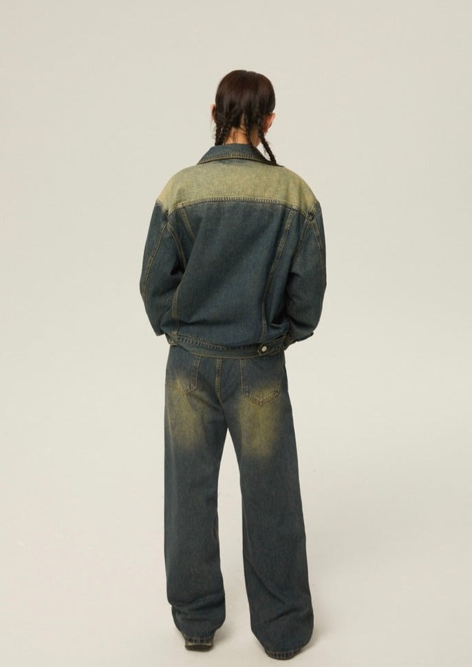 EZEK&STUDIO Retro Set-up Denim Pants