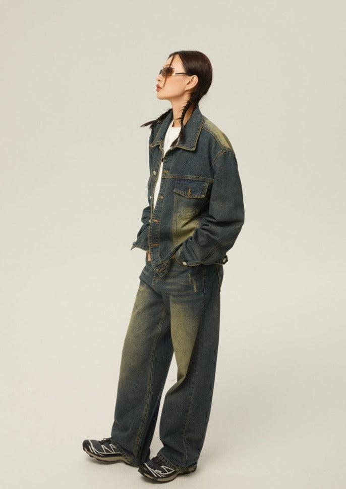 EZEK&STUDIO Retro Set-up Denim Pants