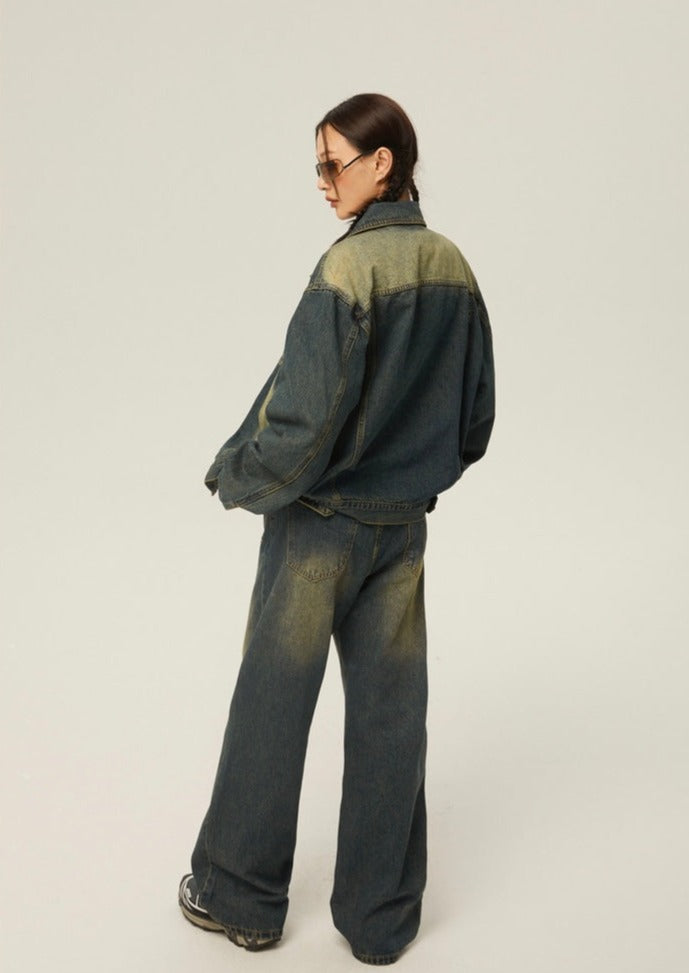 EZEK&STUDIO Retro Set-up Denim Pants