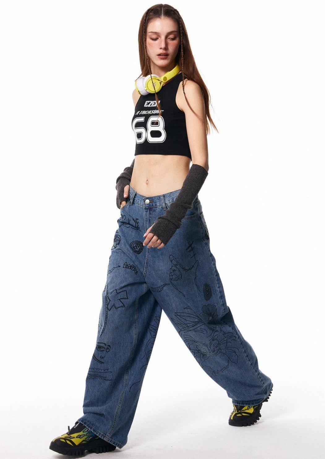 EZEK&STUDIO Artistic Denim Pants