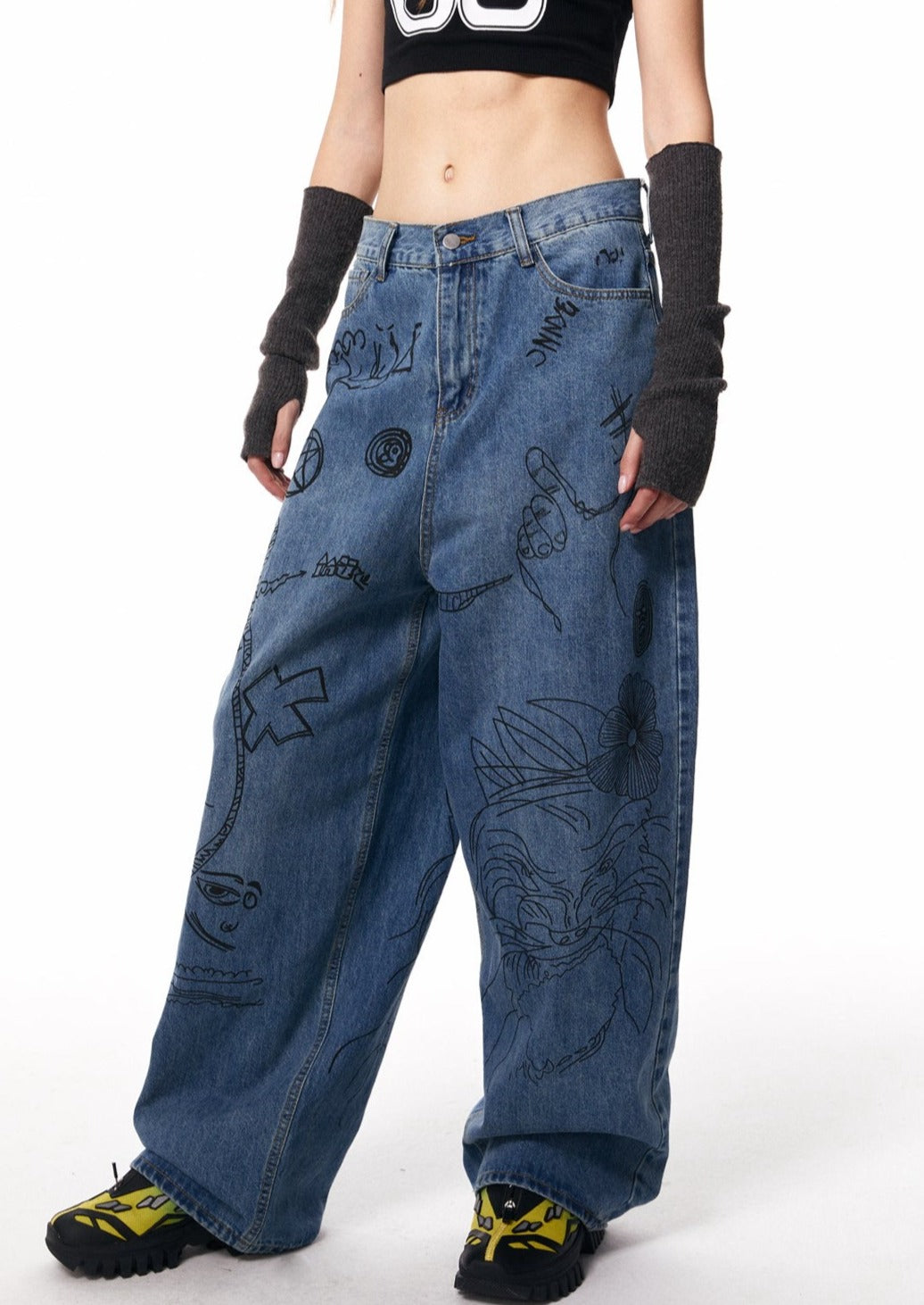 EZEK&STUDIO Artistic Denim Pants