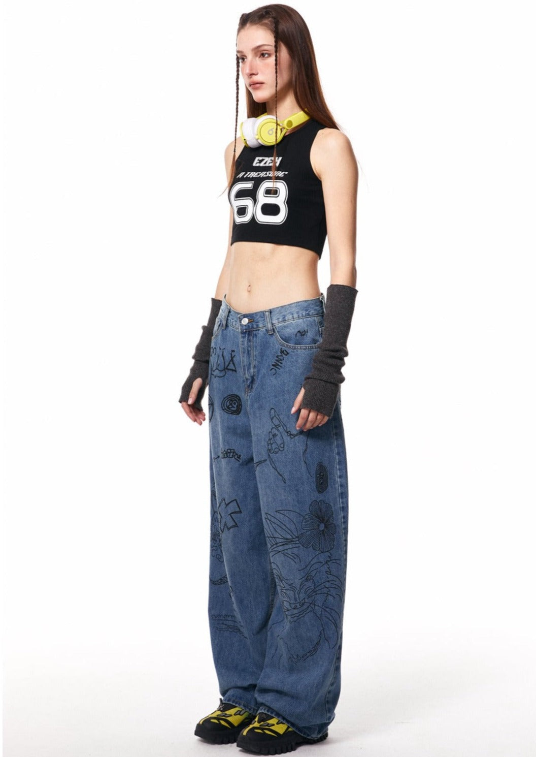 EZEK&STUDIO Artistic Denim Pants