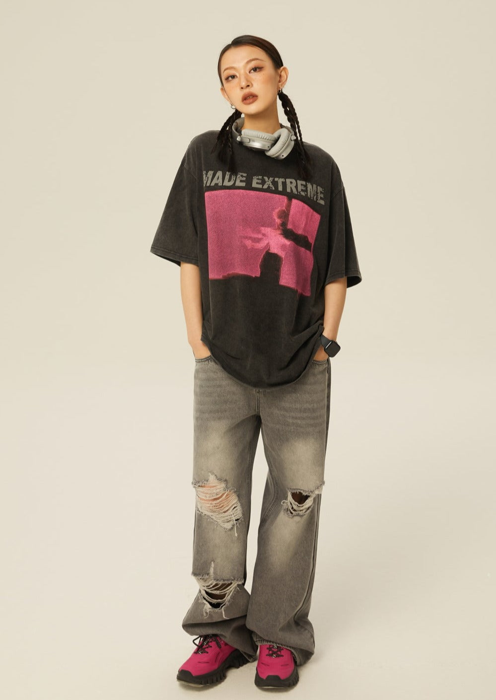 EZEK&STUDIO Retro Washed T-shirt