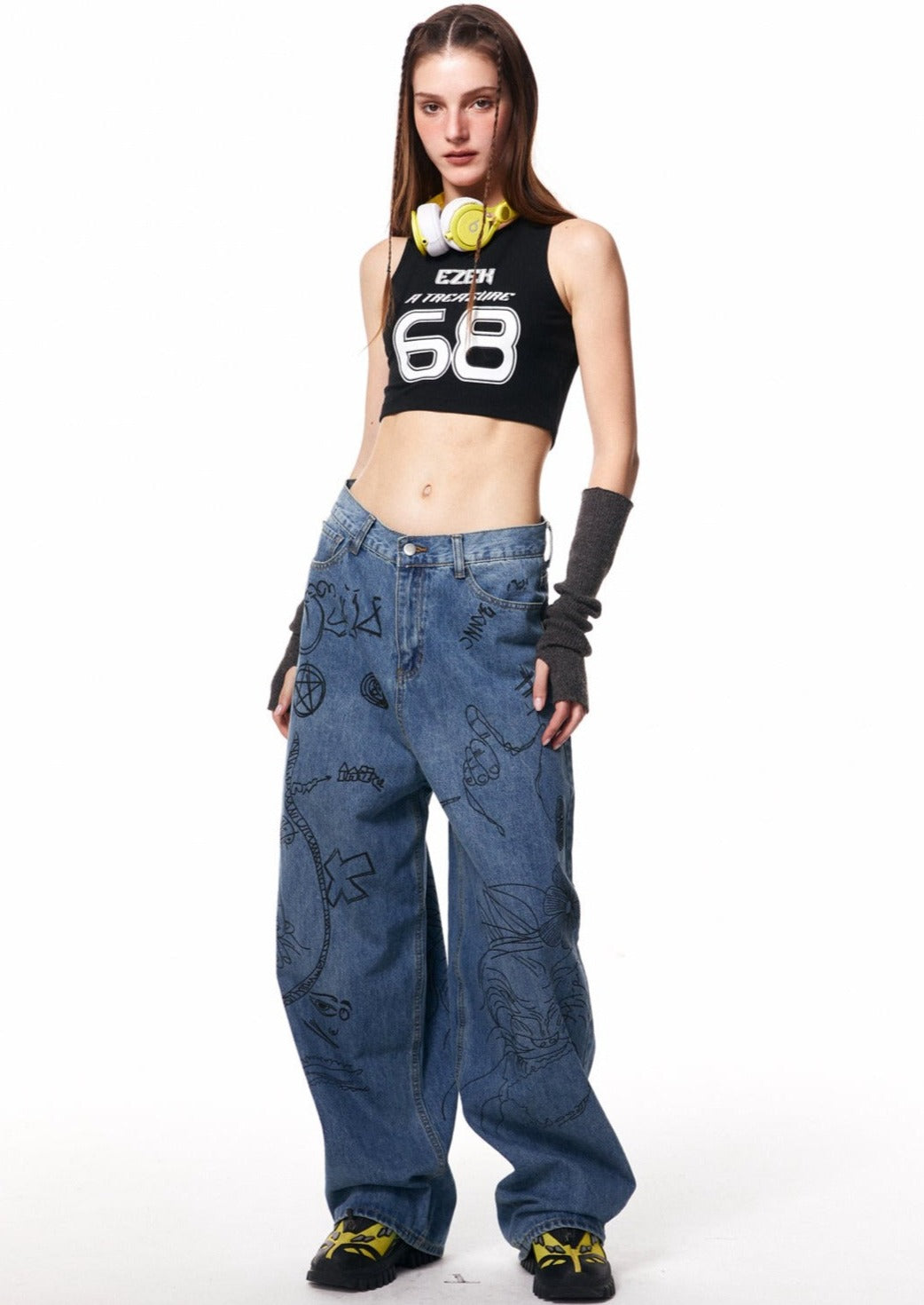 EZEK&STUDIO Artistic Denim Pants